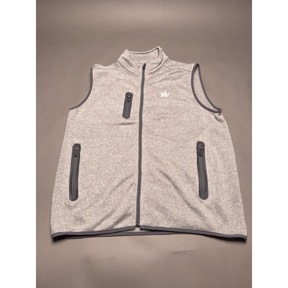 Dallas Stars Men’s Straight Down Heather Grey Vest Size Large